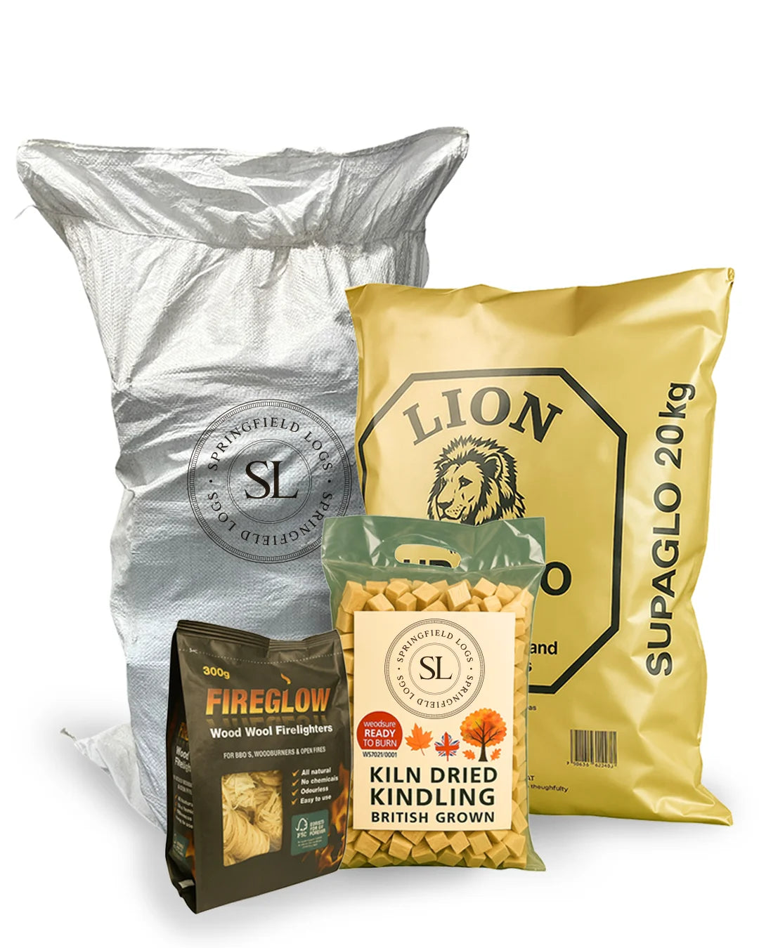 Kiln Dried Hardwood Logs + Smokeless Coal + Kindling
